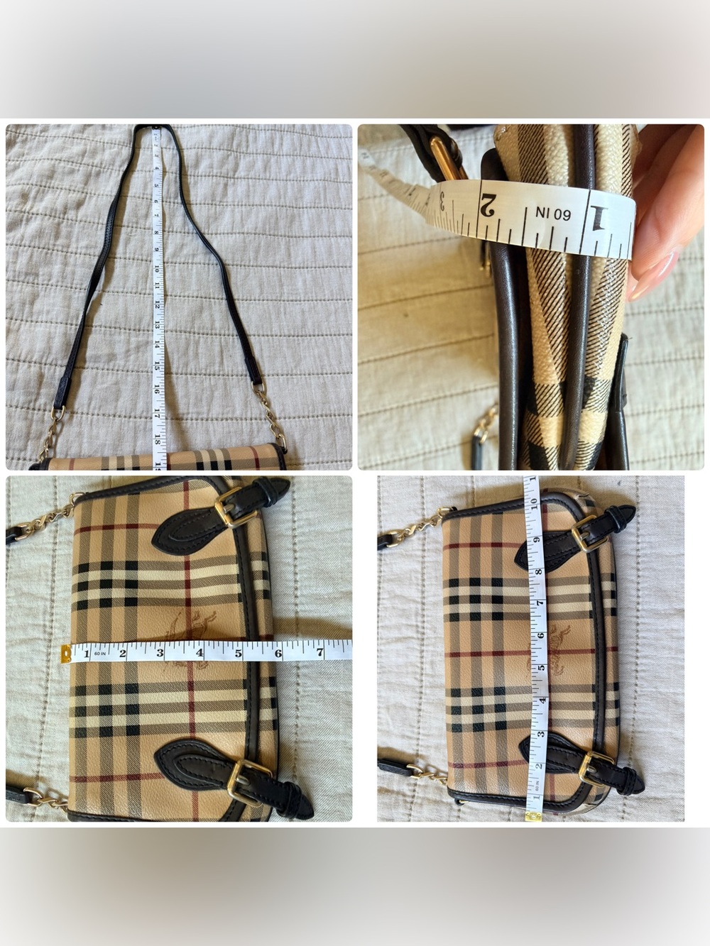 Burberry Haymarket Check canvas and leather crossbody bag - Picture 11 of 13